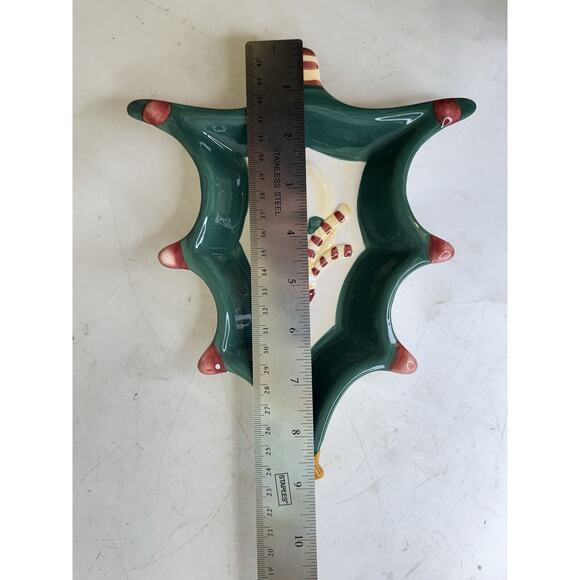 Vintage Christmas Tree-Shaped Candy Dish Spoon Snowman Hand Painted ND Exclusive - Picture 5 of 5